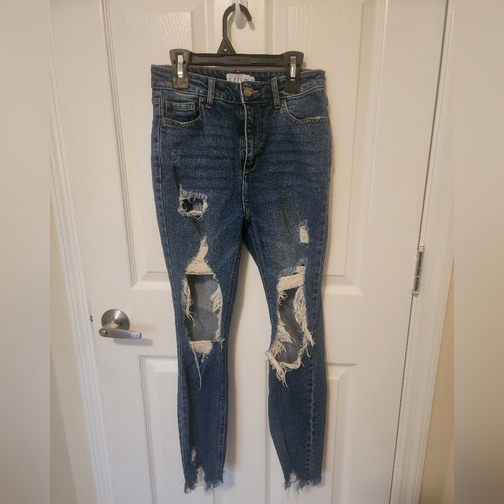 Cello Size 3 Distressed Blue Jeans